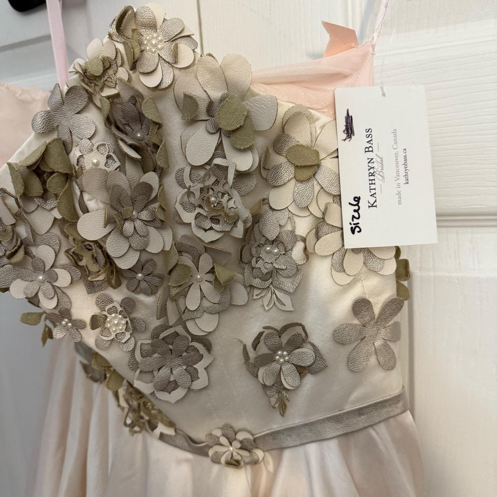 Kathryn Bass NWT Floral Blush Pink Formal Black Tie Prom Wedding Bridal Dress 6 - Picture 5 of 9